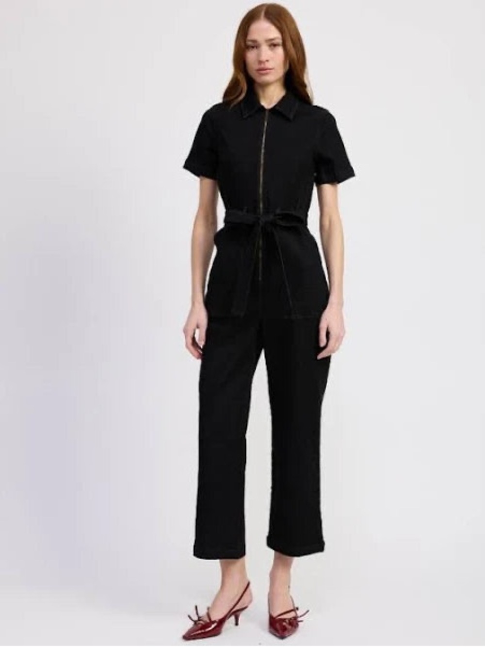 NWT En Saison Aaliyah Black Denim Jumpsuit - Size Small - Picture 8 of 12